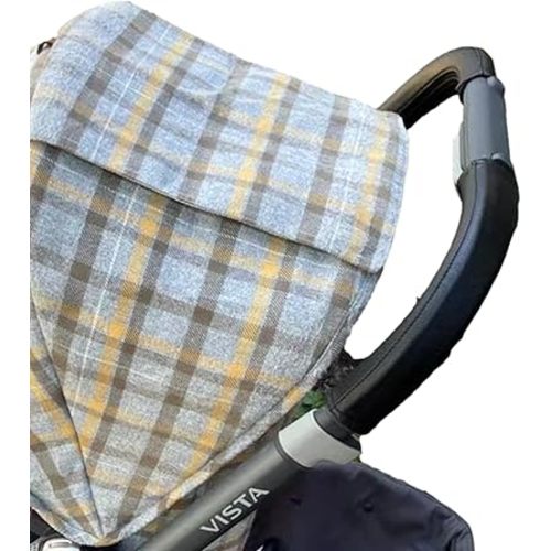 Baby Stroller Leather Armrest Handle Cover Compatible with Uppababy Vista V1/V2 Stroller, Bumper Sleeve Case Bar Protective Covers Pram Accessories (for mom Handle Black)
