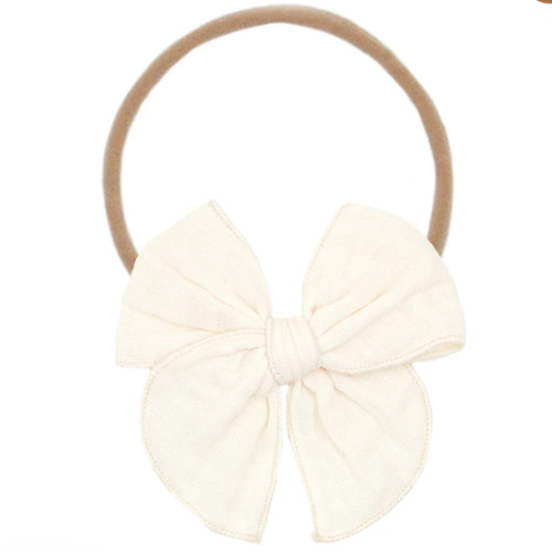 Cloud Muslin™ Heirloom Bow - Cream Headband