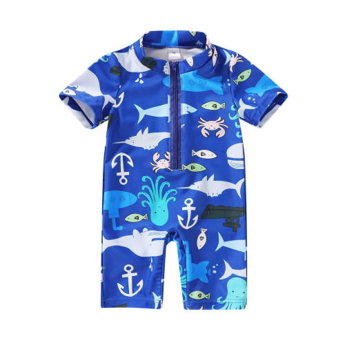 Younger Tree Newborn Baby Boys Swimsuit Short Sleeve Zipper One-Piece Bodysuit Sunsuit Swimwear Bathing Suit for 12-18 Months