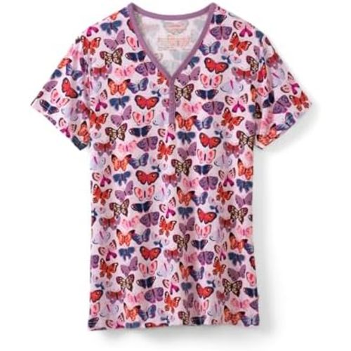 Little Sleepies Women's Pajama Top, Viscose Derived from Bamboo, Soft Button Up Pajama Top, Nursing Friendly, Short Sleeve