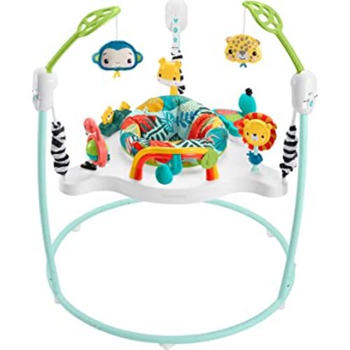 Fisher-Price Jumperoo Baby Activity Center with Lights Sounds and Music, Interactive Baby Bouncer, Jumping Jungle