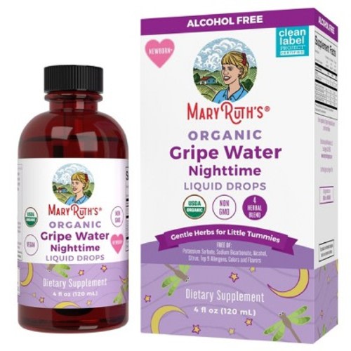 MaryRuth's Infant Gripe Water Nighttime Drops, Unflavored, Org, 4 oz