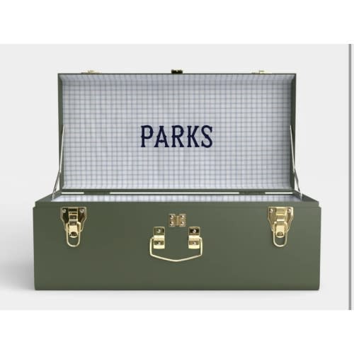 Petite Trunk - Green - Picnic in Blue / Embroidery