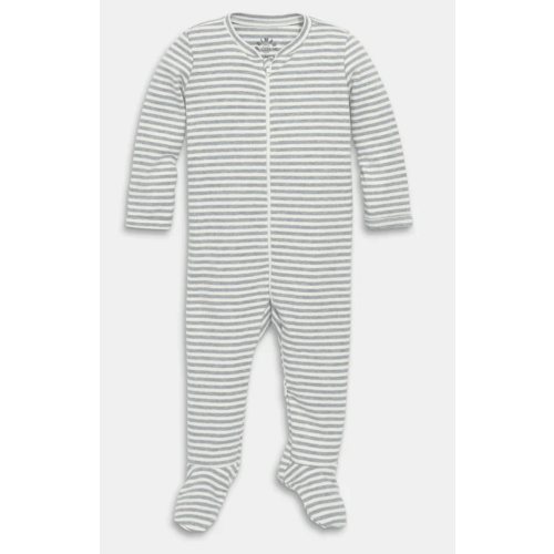 Organic Zip Footie in Stripe