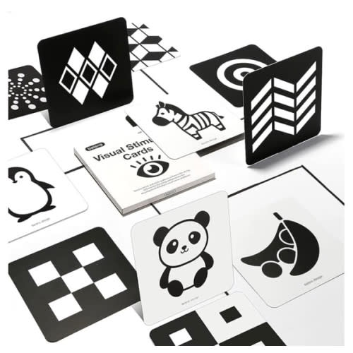 High Contrast Baby Flashcards, Black White Color Newborn Brain Development Toys, Visual Stimulation Learning Activity Cards, Educational Infants Gift (Black & White(for 0-3 Months))