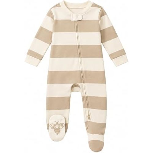 Burt's Bees Baby Baby Boys' Sleep and Play Pjs, 100% Organic Cotton One-piece Zip Front Romper Jumpsuit Pajamas