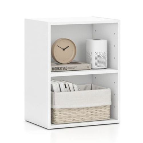 Costway 2-Cube Bookcase with Adjustable Shelf Freestanding 2-Tier Open Bookshelf Modern