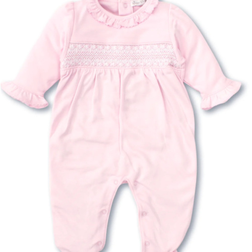 Hand Smocked CLB Charmed Pink Footie