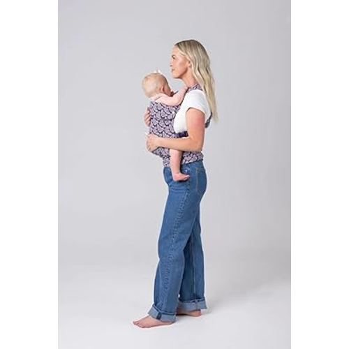 Mabē Monarch Ergonomic Baby Carrier – Premium Cotton Soft Structured Newborn to Toddler Carrier with Hip-Healthy Design, 3 Carry Positions (7-35lbs), Lightweight & Breathable, (Violet Wings)