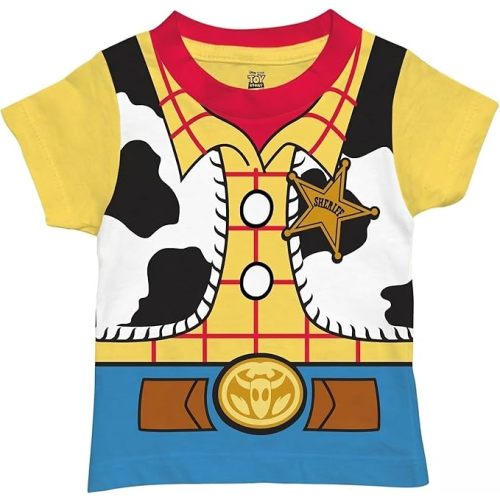 Toy Story Woody Sheriff or Buzz Lightyear Toddler & Little Kids T-Shirt, Boys & Girls Soft Short Sleeve Graphic Tee, Ages 2–7