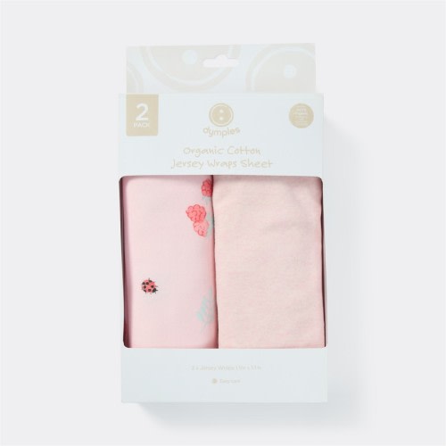 Dymples Cotton Jersey Wraps 2 Pack - Pink