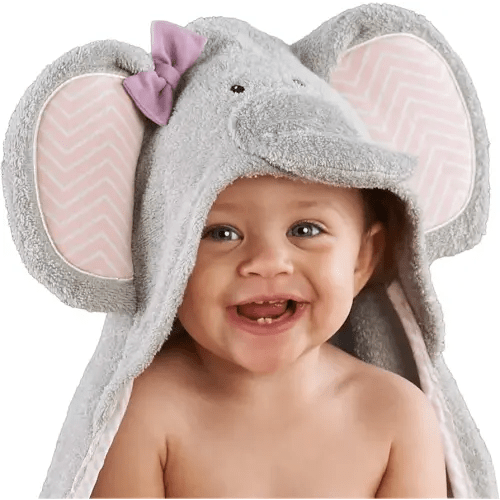 Baby Aspen "Splish Splash Elephant Bath Hooded Towel/Baby Robe, 0-9 Months