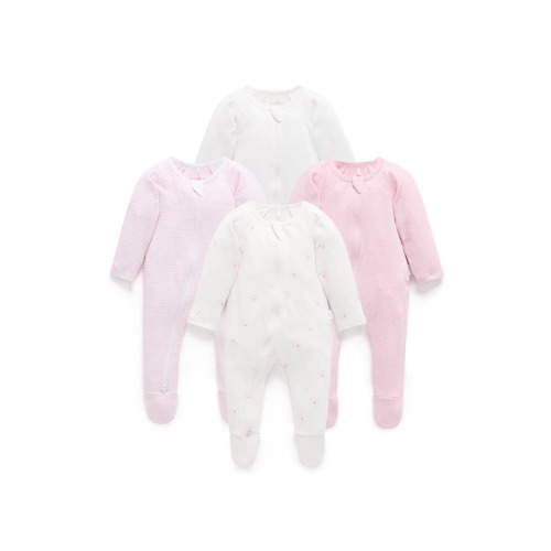 4 Pack Zip Footie Girls