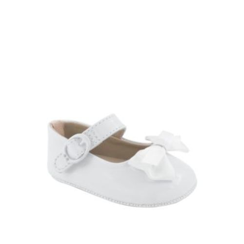 Baby Girls White Patent Skimmer Shoes