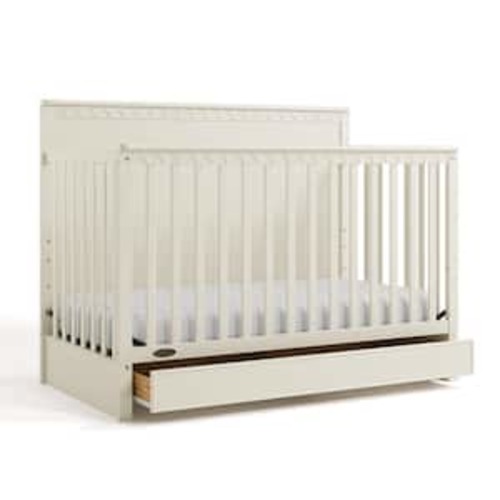 Sasha Frosted Oat 5-in-1 Convertible Crib with Drawer