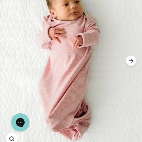 Heather Mauve Ribbed Infant Gown - Little Sleepies