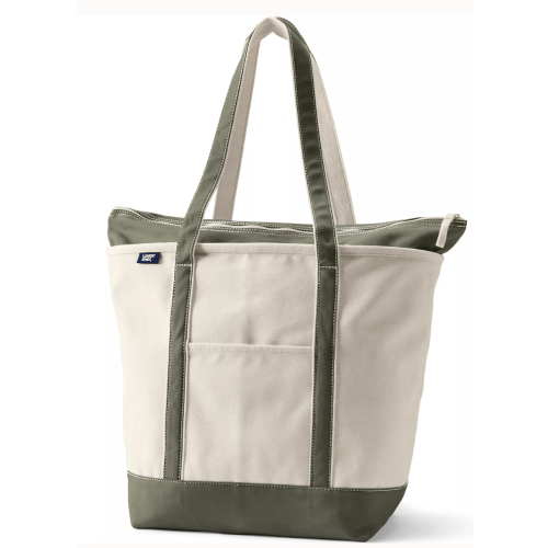Medium 5 Pocket Open Top Canvas Tote Bag | Lands' End