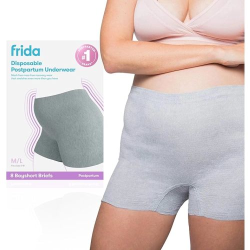 Frida Mom 8pc Postpartum Underwear, Disposable Boyshort Panties