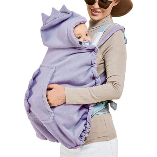 Baby Carrier Cover Stroller Cover,Newborn Hooded Stretchy Cloak,Soft Kangaroo Hoodie for Mom Baby,Suit for All Seasons (Purple)