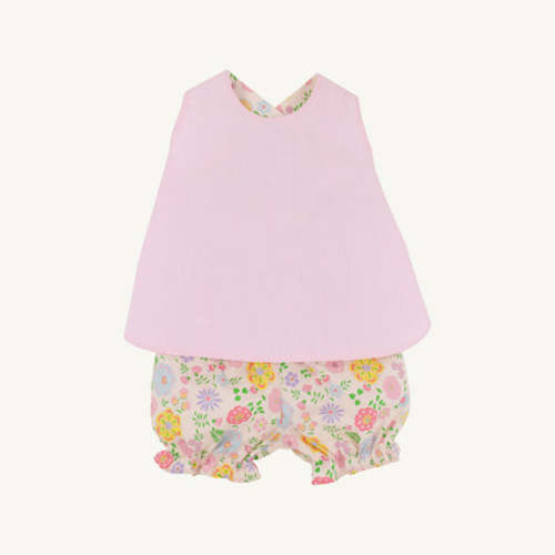 Betsey Bow Back Set - Boca Grande Begonia with Hamptons Hot Pink Pique Stripe