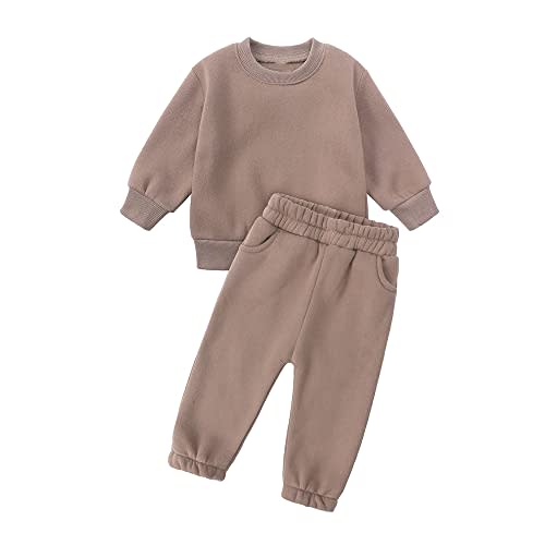 MYGBCPJS Youth 2PCS Jogger Outfits Set Fleece Hooded + Sweatpants Boys Girls Athletic Sweatsuits Pullover Clothes