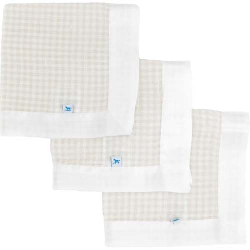 Cotton Muslin Security Blanket, Tan Gingham (Pack Of 3) - Little Unicorn | Maisonette