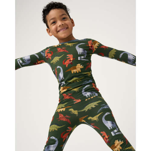 Roar & Explore Green Two-Piece Pajama Set - 4T to match with brother