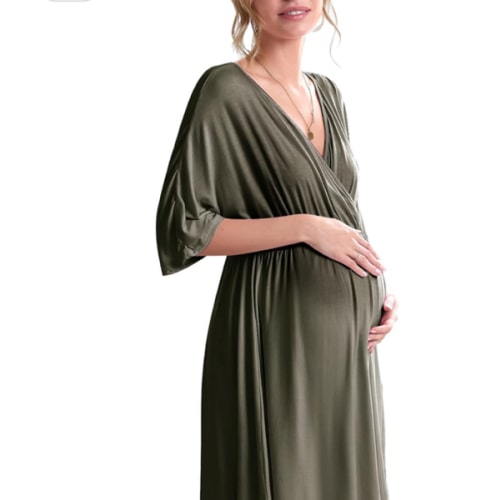 Ekouaer 3 in 1 Labor/Delivery/Hospital Gown Maternity Dress Nursing Nightgown Sleepwear for Breastfeeding