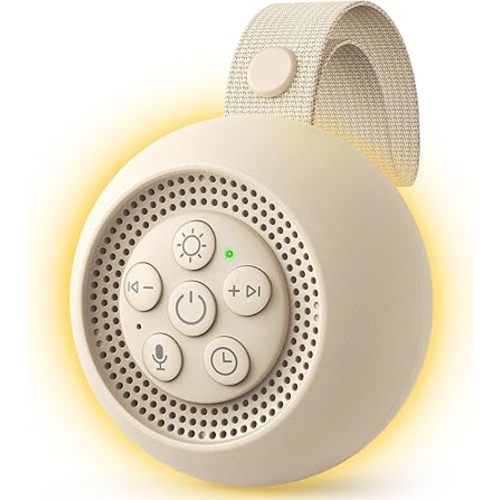 White Noise Sound Machine for Baby Adults with Voice Recording, 16 Soothing Sounds Portable Noise Machine, Night Light | Timer | Rechargeable Sound Machine for Sleep Nursery Home Office Travel