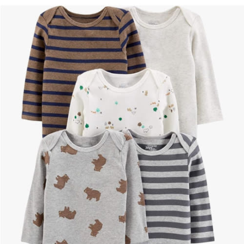 Simple Joys by Carter's Baby-Boys Long-Sleeve Bodysuit Pack of 5Bodysuit