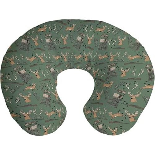 Deer Hunting Nursing Pillow Covers Hunter Tree Stand Removable Breastfeeding Slipcover Wild Animals Hunter Nursing Pillow Case for Newborn Boys Girls