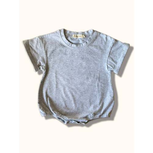 Cuffed Baby Tee Romper in Pebble | Leche. Baby