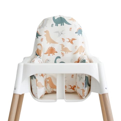Yeah Baby Goods Wipeable IKEA Antilop Highchair Cushion Cover (Dino Time) - Soft, Waterproof Baby High Chair Cover