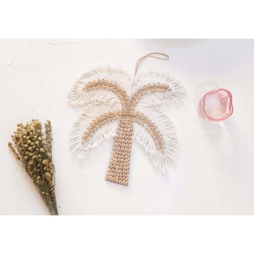 Palm Tree Shell Nursery Decor, Boho Beach Nursery Decor, Brown Sea Shell Wall Hanging, Boho Kids Room Decor, Coastal Playroom Wall Decals