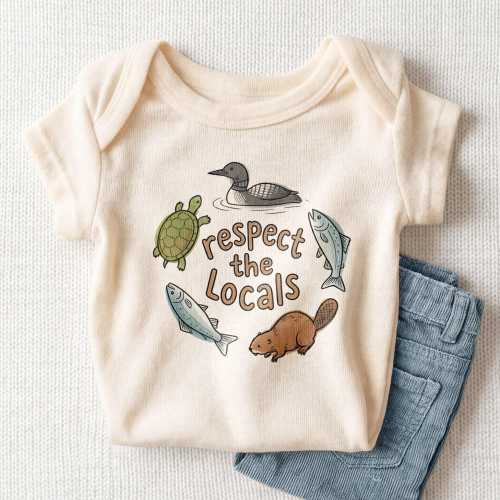 Respect The Locals Baby Onesie - Cute Wildlife Nature Animals Bodysuit