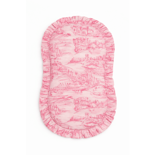 Pink Toile Ruffle Baby Lounger Cover