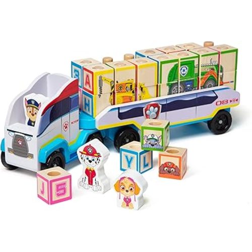 Melissa & Doug PAW Patrol Wooden ABC Block Truck (33 Pieces)