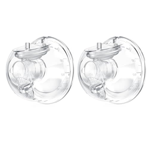 Momlacto Milk Collector Cup Compatible with Momcozy S12 Pro/S9 Pro Breast Pump, 2Set Replacement Pump Parts with Collector, Duckbill Valve, Flange, Diaphragm, Linker, Not for S12/S9 (24mm)