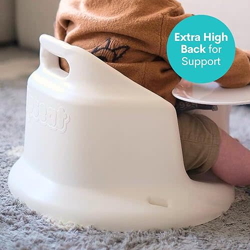Upseat Baby Floor Seat Booster Chair for Sitting Up with Removable Tray for Meals and Playtime, Developed with Physiotherapists for Safe and Healthy Hip Development and Posture, Made in Canada (Coconut)