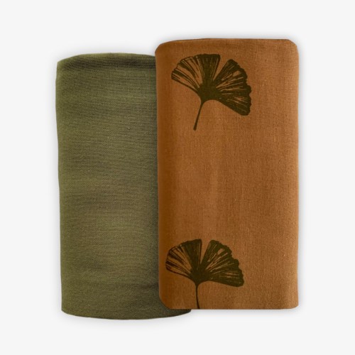 Organic Muslin Swaddle Sets (Ginkgo/Moss) – LEYL&ARI