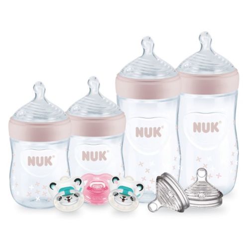 NUK® 9-Piece Simply Natural Newborn Gift Set in Clear/Pink