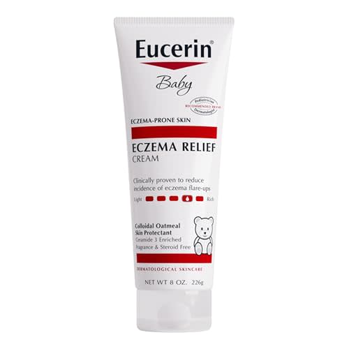 Eucerin Baby Eczema Relief Body Cream, Fragrance Free Baby Eczema Cream with Colloidal Oatmeal, Ceramide-3 and Licorice Root Extract, 8 Oz Tube