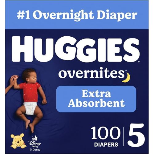 Huggies Overnites Diapers Size 5, 100 Count (2 Packs of 50)