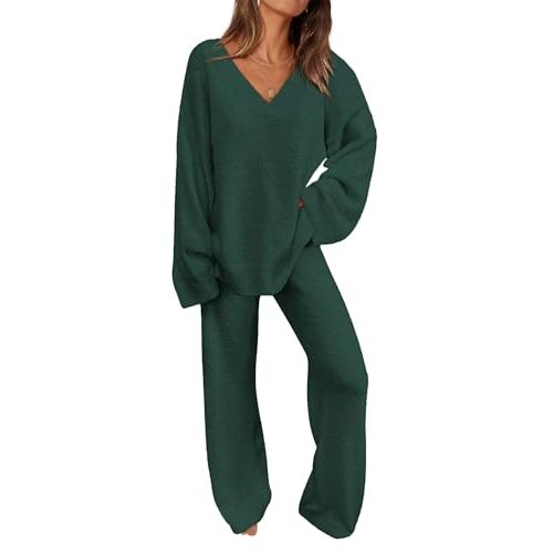 PRETTYGARDEN Lounge Sets for Women Two Piece Sweaters Pajama Set Fall Fashion 2025 Loungewear Outfits Matching Winter Clothes