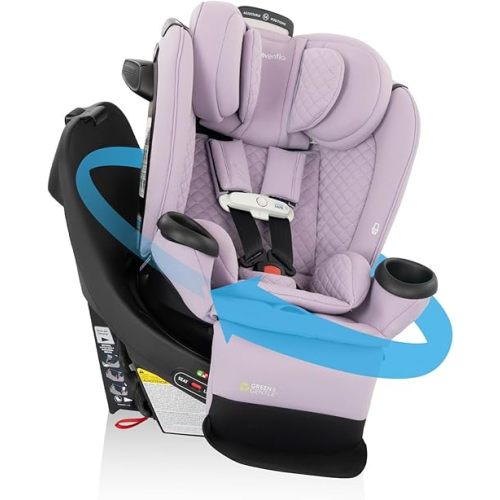 Evenflo Revolve360 Extend All-in-One Rotating Car Seat with Green & Gentle Fabric (Agate)