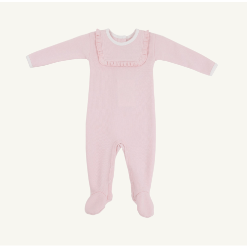 TBBC: Rock Me Romper- Ribbed - Palm Beach Pink/Worth Ave White