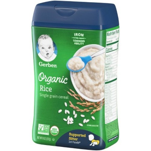 Gerber Organic Single Grain Rice Baby Cereal - 8oz