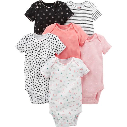 Simple Joys by Carter's Girls' 6-Pack Short-Sleeve Bodysuit