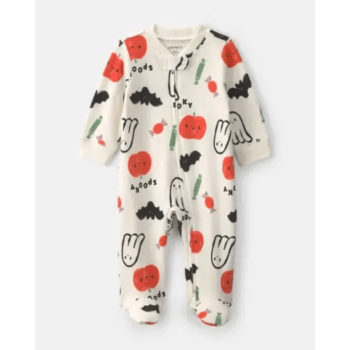 Baby Halloween 2-Way Zip 100% Cotton Sleep & Play Pajamas - Cream | Carter's