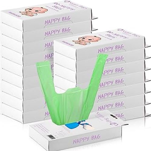 1600 Count Baby Disposable Diaper Bags Scented Diaper Sacks with Tie Handle Disposal Trash Sacks Baby Poop Waste Bag Refill(Green)